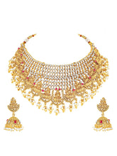 Peora Havey Regal Kasu Bridal Necklace Set - Gold