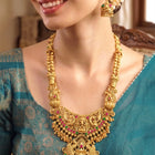 Peora Royal Bridal Necklace Set - Gold