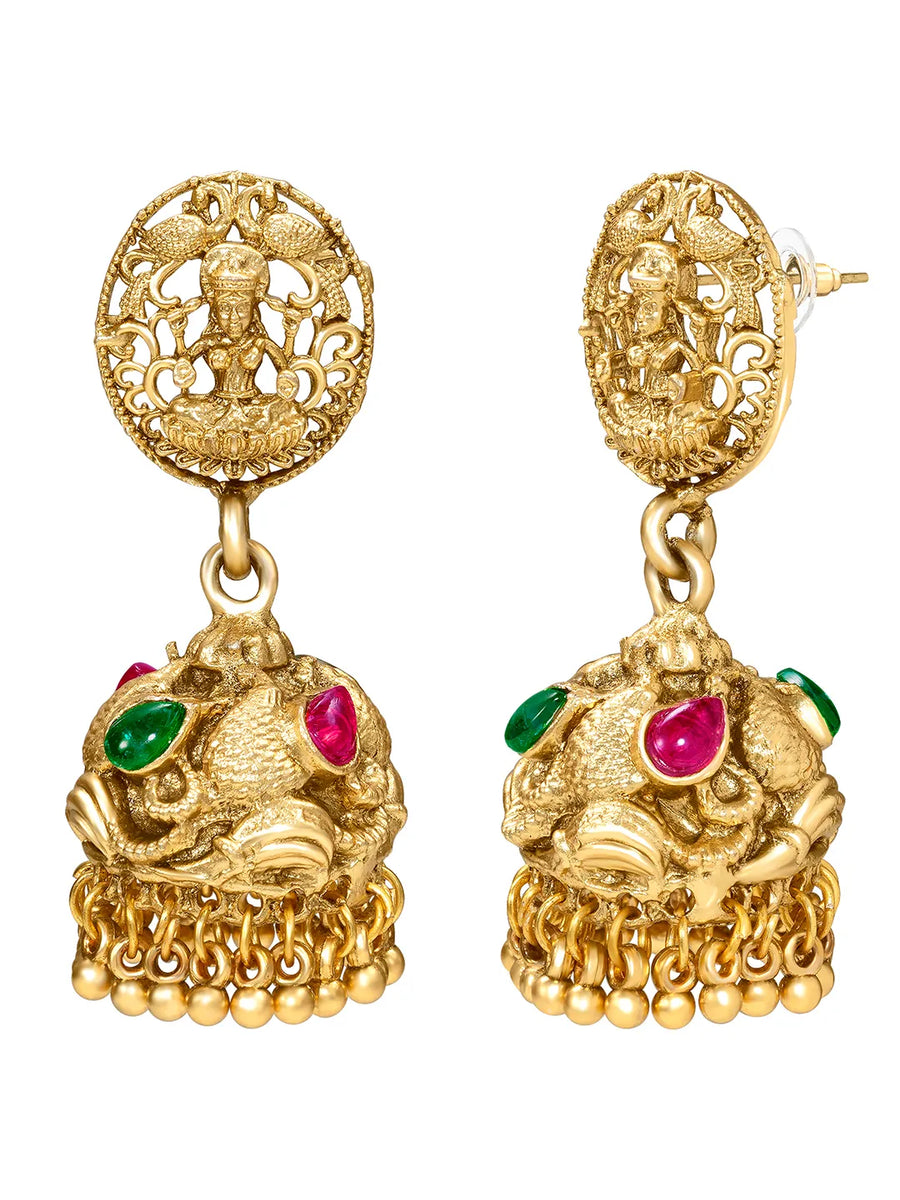 Peora Royal Bridal Necklace Set - Gold