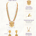 Peora Royal Heritage Bridal Necklace Set - gold