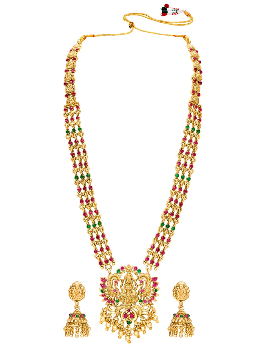 Peora Royal Heritage Bridal Necklace Set - gold