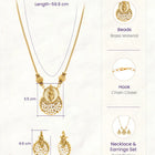 Peora Royal Temple Pearl Necklace Set - Gold