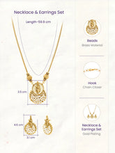 Peora Royal Temple Pearl Necklace Set - Gold