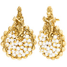 Peora Royal Temple Pearl Necklace Set - Gold