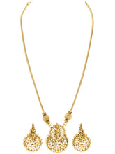 Peora Royal Temple Pearl Necklace Set - Gold