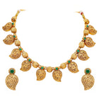 Gold Plated Green Mango Motif Necklace Set