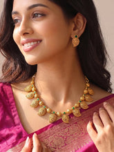 Gold Plated Green Mango Motif Necklace Set