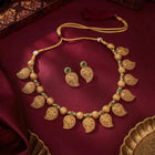 Gold Plated Green Mango Motif Necklace Set