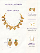 Gold Plated Green Mango Motif Necklace Set