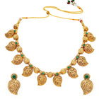 Gold Plated Green Mango Motif Necklace Set