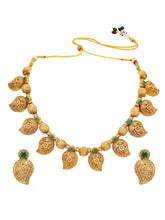 Gold Plated Green Mango Motif Necklace Set