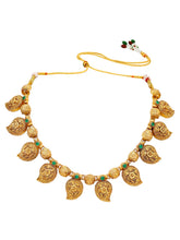 Gold Plated Green Mango Motif Necklace Set
