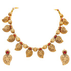 Gold Plated Ruby Mango Motif Necklace Set