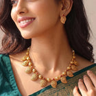 Gold Plated Ruby Mango Motif Necklace Set