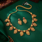 Gold Plated Ruby Mango Motif Necklace Set