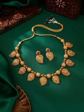 Gold Plated Ruby Mango Motif Necklace Set