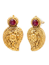 Gold Plated Ruby Mango Motif Necklace Set