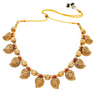 Gold Plated Ruby Mango Motif Necklace Set