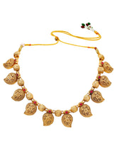 Gold Plated Ruby Mango Motif Necklace Set