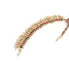 Peora Grand Bridal Ruby Green Matha Patti - Gold