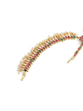 Peora Grand Bridal Ruby Green Matha Patti - Gold