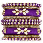 Gold Plated Purple Floral Stone Bangles