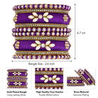 Gold Plated Purple Floral Stone Bangles