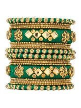 Blue Bliss Silk Thread Kundan Bangle