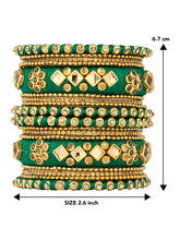 Blue Bliss Silk Thread Kundan Bangle