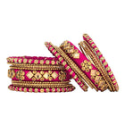 Kundan Silk Bangles – Traditional Glamour with a Touch of Silk | Peora