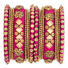 Kundan Silk Bangles – Traditional Glamour with a Touch of Silk | Peora