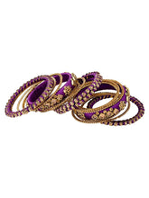 Bliss Silk Thread Kundan Bangle - Purple