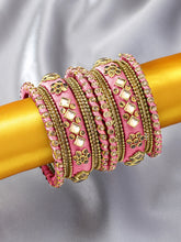 Blue Bliss Silk Thread Kundan Bangle