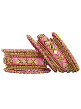 Blue Bliss Silk Thread Kundan Bangle