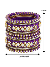 Blue Bliss Silk Thread Kundan Bangle