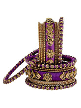 Blue Bliss Silk Thread Kundan Bangle