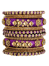 Blue Bliss Silk Thread Kundan Bangle