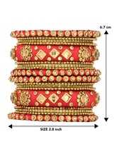 Blue Bliss Silk Thread Kundan Bangle