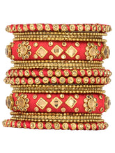 Blue Bliss Silk Thread Kundan Bangle