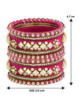 Blue Bliss Silk Thread Kundan Bangle