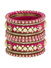 Blue Bliss Silk Thread Kundan Bangle