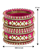 Blue Bliss Silk Thread Kundan Bangle