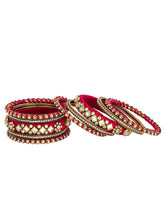 Blue Bliss Silk Thread Kundan Bangle