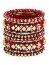 Blue Bliss Silk Thread Kundan Bangle