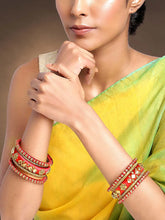 Bliss Silk Thread Kundan Bangle - Red