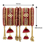 Blooms Kundan Floral Silk Thread Bangle - Maroon