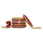 Blooms Kundan Floral Silk Thread Bangle - Maroon