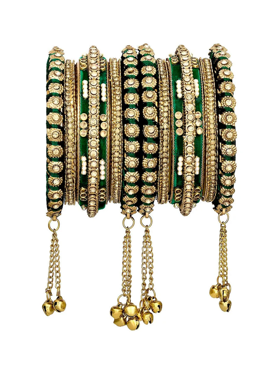 Lush Kundan Silk Thread Bangles