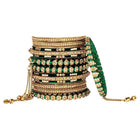 Lush Kundan Silk Thread Bangles - Green