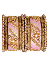 Vibrant Silk Threads Blue Kundan Bangles